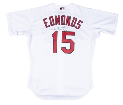 2000 Jim Edmonds Team-Issued and Signed St. Louis Cardinals Home Jersey (Henderson & Beckett))